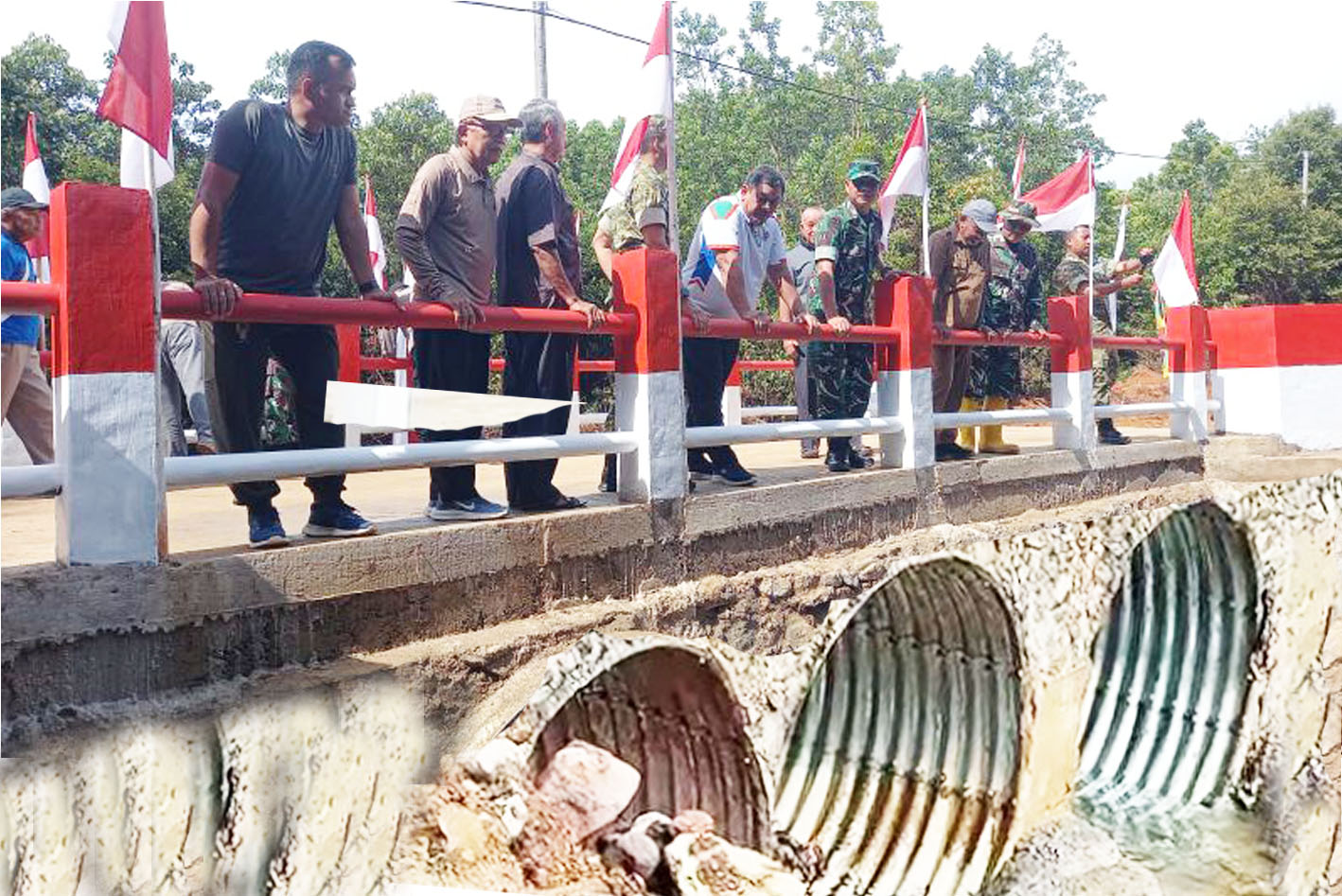 Kodim 0315/Tanjungpinang Resmikan Penggunaan Jembatan Armco Toapaya Utara